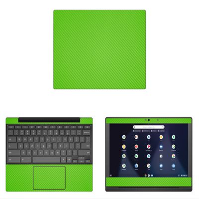 Decalrus - Protective Decal for Lenovo Chromebook 3 11 (11.6" Screen) Laptop Green Carbon Fiber Skin case Cover wrap CFlenovoChrmbk3_11Green