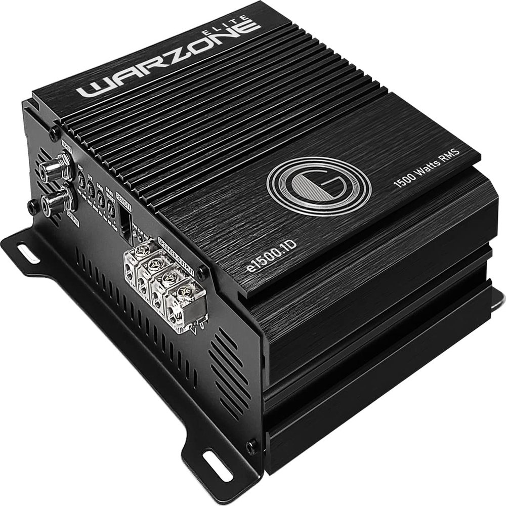 Gravity Audio E1500.1D Warzone 1500W True RMS Car Amplifier Class D Amp 1/2/4 Ohm Stable with Remote Sub Control with 1 Year Full Replacement Warranty Bundle