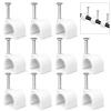 Cable Clips 10mm Nail in Cable Holder Clip 100 Pcs Wire Clips Speaker Tacks for Cords Coax Clamps Ethernet Cord Tacks RG6 RG59 CAT6 RJ45 Wall Wire Organizer view 1