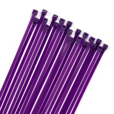 XINGO 100PCS Cable Zip Ties Heavy Duty, Premium Nylon Plastic Wire Ties with 50 Pounds Tensile Strength, Self-Locking Black Nylon Zip Ties for Indoor and Outdoor (14 inch, Purple)