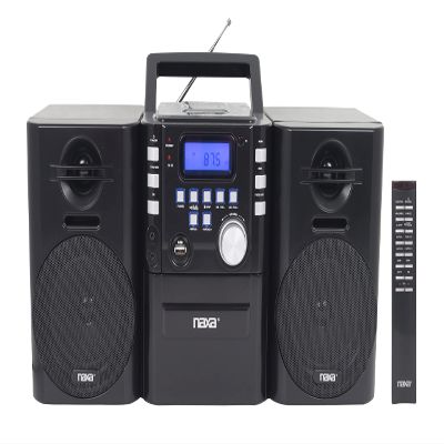 Naxa Electronics Naxa NPB-431 Portable MP3/CD Player with PLL FM Radio, USB Input, Remote Control, and Detachable Speakers, Black
