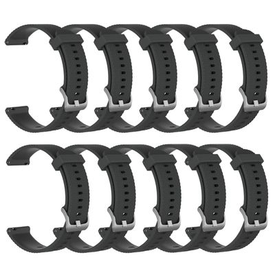 10-Pack Bands Compatible with Garmin Vivoactive 3, Vivoactive 3 Music, Vivomove HR, Vivomove Watch Band 20mm Quick Release Silicone Bands (Gray)