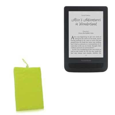 BoxWave Case Compatible with Pocketbook Basic Touch 2 - Velvet Pouch, Soft Velour Fabric Bag Sleeve with Drawstring - Olive Green