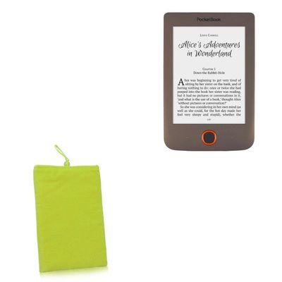 BoxWave Case Compatible with Pocketbook Basic Lux - Velvet Pouch, Soft Velour Fabric Bag Sleeve with Drawstring - Olive Green