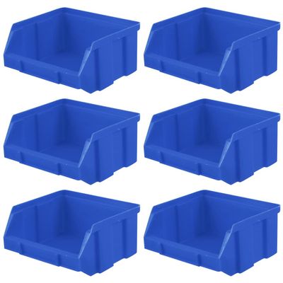 Zerodeko 6pcs Warehouse Storage Bins Component Boxes for Organizing Tools and Hardware Accessories for Workshop Garage and Home Use Made of Strong Plastic
