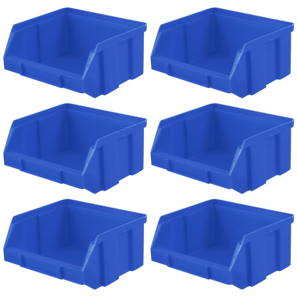 Zerodeko 6pcs Warehouse Storage Bins Component Boxes for Organizing Tools and Hardware Accessories for Workshop Garage and Home Use Made of Strong Plastic