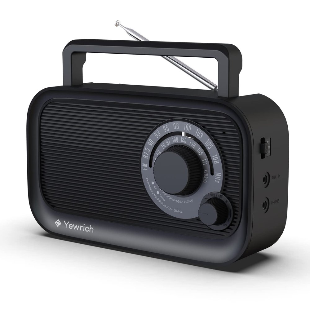Yewrich AM FM Radio with Bluetooth AC/DC Power with 3.5mm Headphone Jack