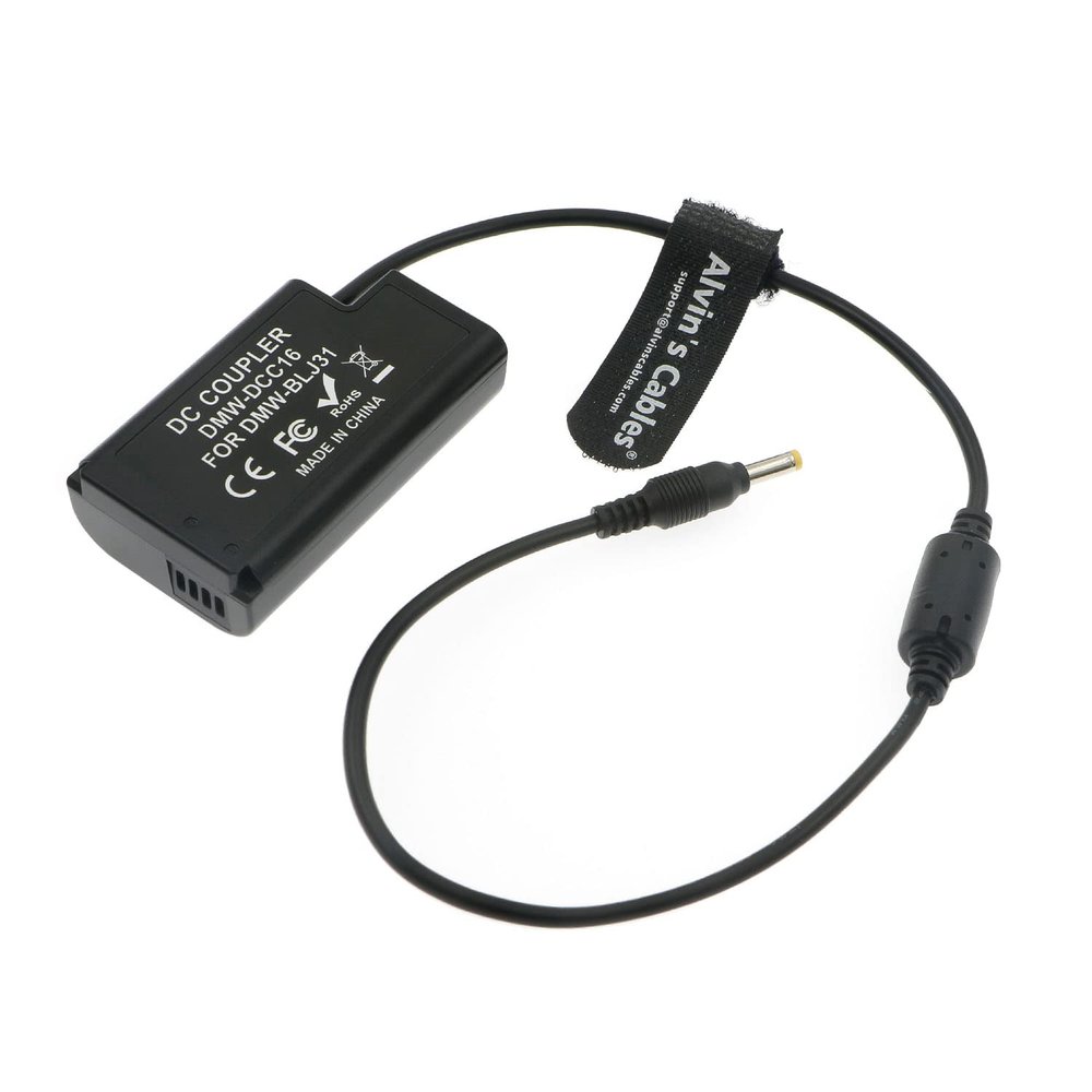 Alvins Cables Straight DC to DMW-DCC16 Dummy Battery Power-Cable for Panasonic LUMIX S1| S1M| S1R| S1RM| S1H Camera 45CM|18inches