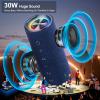 Abuytwo Bluetooth Speaker IPX7 Waterproof, Loud 30W HD Sound Wireless Speakers RGB LED Shower Speaker, Dual Pairing 24H Playtime Wireless Stereo Travel Speakers for Home Outdoor Kayak Beach (Darkblue) view 2
