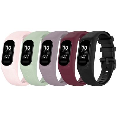 5 Pack Bands Compatible for Garmin Vivosmart 5 Watch Band, Replacement Sport Colourful Strap for GarminSmart 5 Vivosmart5 Wristband Women Men (Small Size, 5 Pack A)