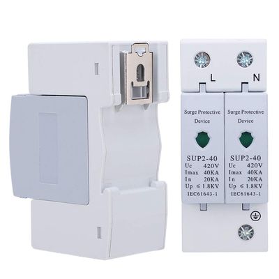 2Pcs Protector 2P 40kA 420V AC for Electrical Panel Home Protection with Ethernet Coaxial Circuit Breaker Mount