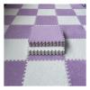 10Pcs Interlocking Carpet Tiles,Thick Plush Floor Mat,Soft Carpet Area Rug,Living Room Crawling Mat,Non-Slip Foam Puzzle Floor Tiles,12X12inch,Purple + White view 1
