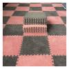 10Pcs Interlocking Carpet Tiles,Thick Plush Floor Mat,Soft Carpet Area Rug,Living Room Crawling Mat,Non-Slip Foam Puzzle Floor Tiles,12X12inch,Light red + Grey view 1