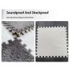 10Pcs Interlocking Carpet Tiles,Thick Plush Floor Mat,Soft Carpet Area Rug,Living Room Crawling Mat,Non-Slip Foam Puzzle Floor Tiles,12X12inch,Red + White view 3