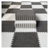 10Pcs Interlocking Carpet Tiles,Thick Plush Floor Mat,Soft Carpet Area Rug,Living Room Crawling Mat,Non-Slip Foam Puzzle Floor Tiles,12X12inch,Grey + White view 1