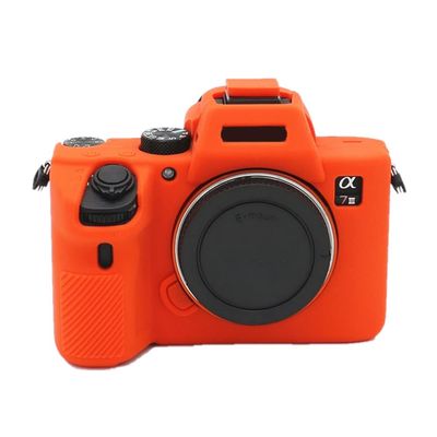 Camera Case Bag Soft Silicone Orange Shockproof Armor Skin Body Cover Protector for Sony Alpha a7R III mirrorless digital camera