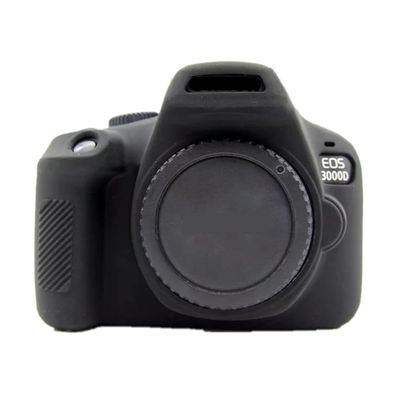 Camera Case Bag Soft Silicone Black Shockproof Armor Skin Body Cover Protector for Canon EOS 4000D camera