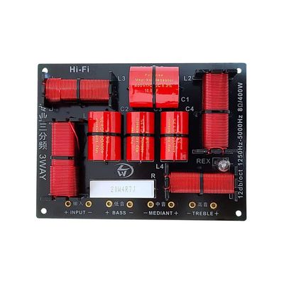 JINGERL 3 Way Speaker Crossover 400W Treble Midrange Bass 1250H/5000HZ HiFi Frequency Divider 12dB /oct 6dB /oct (Size : 1 Piece)