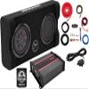KICKER Subwoofer and Amp Package of 3 Items - 8" CompRT 600 Watt Down-Firing Loaded Sub Enclosure, DS18 Class D Monoblock Amplifier, and Complete 8AWG Wiring Kit view 1