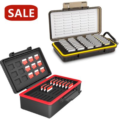 36 Slots Memory Card Case + 40 Slots SD Card Case Water-Resistant Anti-Shock SD Card Holder with Durable Memory Card Case