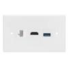 Household CAT6,Wall Socket Panel, HD output and USB3 Interface Plate, In Wall Cable Management Kit for USB HD output CAT.6 with Srews, Wall Socket Panel, Household CAT6, HD output and USB3 ISock view 1