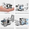 Mini Key Morse Radio HAM Send Telegram Double Paddle Morse Code Key with Stainless Steel Body Three Neodymium Magnets Base Silver view 4
