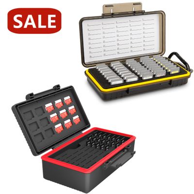 58 Slots TF Card Case + 40 Slots SD Card Case Water-Resistant Anti-Shock Micro SD Card Holder with Durable Memory Card Case