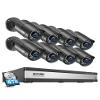 ZOSI H.265+ 4K 16CH PoE Security Camera System, 8 X Wired 5MP (3K) Bullet PoE IP Cameras Outdoor Indoor, 16CH NVR with 4TB HDD for 24/7 Recording, 120ft Night Vision, Motion Detection, Remote Access view 1