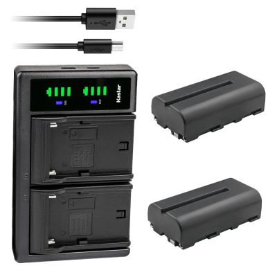 Kastar 2-Pack NP-F550 / NP-F570 Battery and LTD2 USB Charger Compatible with FEELWORLD P7S 7 INCH UTRA Bright 2200NIT Camera DSLR Field Monitor, T7 Plus 7 INCH 3D LUT DSLR Camera Field Monitor