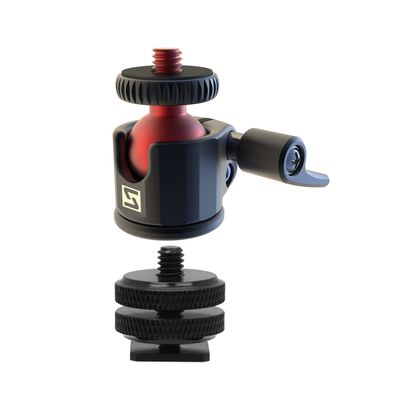 SIOTI Mini Ball Head Mount Adapter, with Hot Shoe Mont, Compatible with Monopod/Digital Card Camera/Microphone/Smart Phone/Action Camera/Flash/LCD (UM18)
