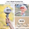 3-in-1 Multi-Function Fan, 3600mAh USB Rechargeable Stroller Fan, Portable Mini Handheld Fan/Table Fan/Clip On Fan, Quiet Shake Head Baby Safety Bladeless Fan Small Table Fan, 4 Speeds White view 2