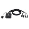 ATEN CS22HF 2-Port USB FHD HDMI KVM Switch Full HD 1080p, 2 Computers 1 Monitor, USB Peripherals, Easy Hook Design, Push-Button Remote, Plug-and-Play, Multi-Platform (Windows/Mac/Linux) view 1