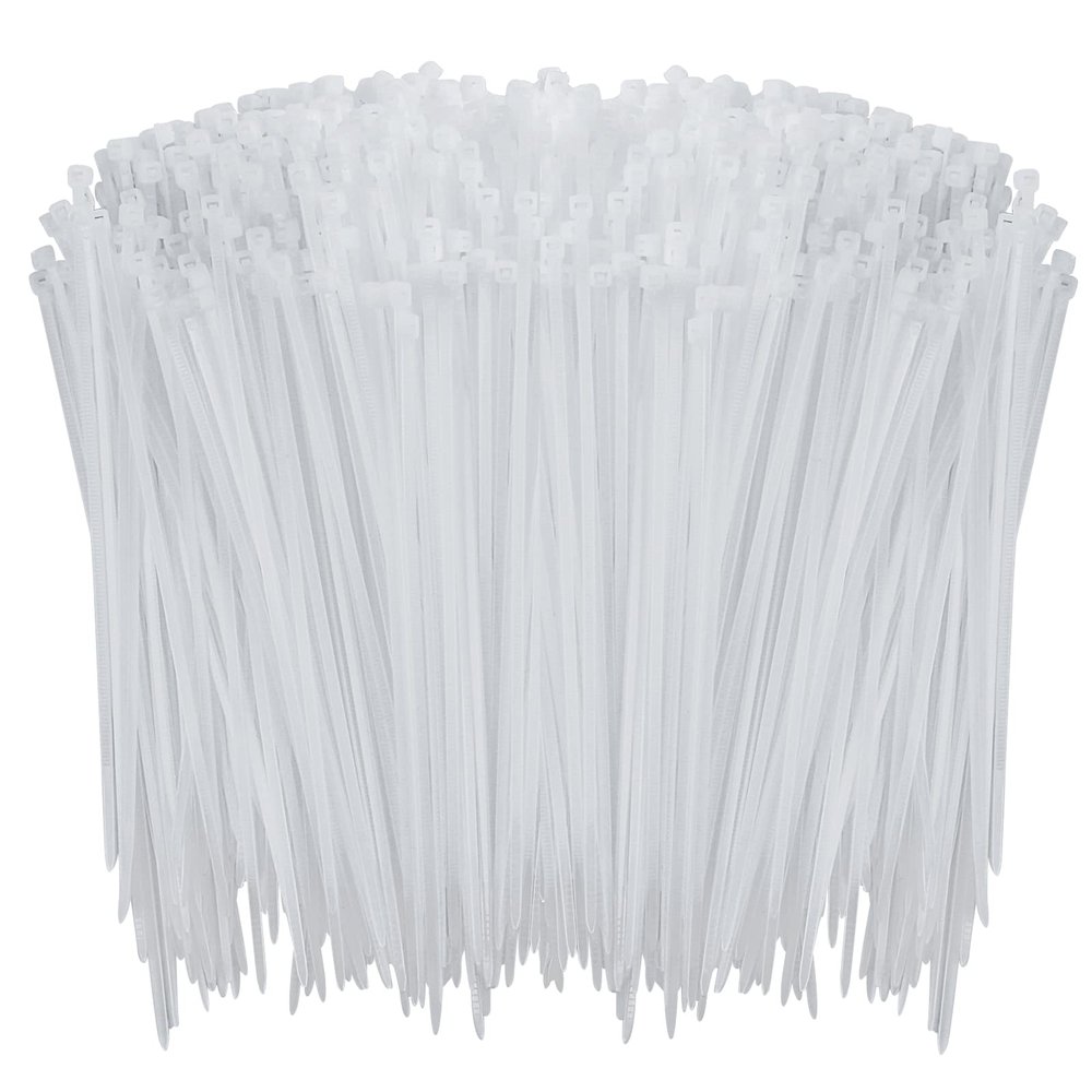 1000 Pcs White Zip Ties, 4 Inch Small Clear Self-Locking Nylon Cable Ties, Plastic Premium Thin Wraps Wire Ties for Indoor and Outdoor