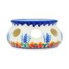 Polmedia Polish Pottery Heater UNIKAT - Flutters in The Wind Pattern Handmade in Boleslawiec Poland by Ceramika Dalia + Certificate of Authenticity view 2