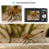 Andoer Portable Digital Camera 48MP 1080P 2.4-inch IPS Screen 16X Zoom Auto Focus Self-Timer 128GB Extended Memory Face Detection Anti-Shaking with 2pcs Batteries Hand Strap Carry Pouch view 2
