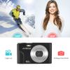 Andoer Portable Digital Camera 48MP 1080P 2.4-inch IPS Screen 16X Zoom Auto Focus Self-Timer 128GB Extended Memory Face Detection Anti-Shaking with 2pcs Batteries Hand Strap Carry Pouch view 3
