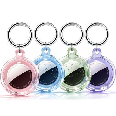 Galafoki 4 Pack Holder Case for AirTags 2nd 2026 and AirTags 1st 2021,IPX8 Waterproof Cover with Keychain, Air Tags-4 Pack Item Finders Case for Kids,Dog,Car Keys,Luggage-Orange+Yellow+Green+Blue