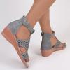 ZBYY Wedge Sandals for Women Summer Open Toe Casual Roman Hollow Out Sandals Ankle Strap Low Wedge Beach Outdoor Sandals view 3