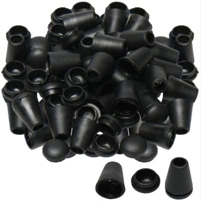 GWQDJ Cable Clips,Wire Holder,Cord Management Organiser Clamps Home and Office, 100pcs Bell End Stopper Cord Rope Ends Locks Lanyard Clips Fastener Black for Backpack Drawstrings Accessories