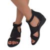 ZBYY Wedge Sandals for Women Summer Open Toe Casual Roman Hollow Out Sandals Ankle Strap Low Wedge Beach Outdoor Sandals view 1