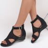 ZBYY Wedge Sandals for Women Summer Open Toe Casual Roman Hollow Out Sandals Ankle Strap Low Wedge Beach Outdoor Sandals view 3