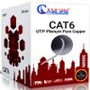 NewYork Cables CAT6 Plenum Cable 1000ft | 100% Solid Bare Copper, UTP, 550MHz, 23AWG, 4Pair 10GB Ethernet Cable, Certified CMP-Rated Bulk Cat 6 Cable for Networking & Gaming (1000ft, Pure Copper,Grey) view 1