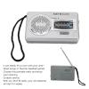 Pocket AM FM Radio, Portable Mini Transistor Radio DSP Chip, Battery Powered Compact Radios Player with Antenna, Loudspeaker, Headphone Jack, Silver Gray view 2