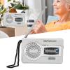 Pocket AM FM Radio, Portable Mini Transistor Radio DSP Chip, Battery Powered Compact Radios Player with Antenna, Loudspeaker, Headphone Jack, Silver Gray view 4