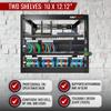 10U Server Rack Heavy Duty Open Frame Network Rack Mount 19 Inch - Wall Mount or Floor Standing IT Equipment Cabinet - 400lbs Capacity Networking Data Center Rack with 2 Vented Shelves - Vivlly view 2