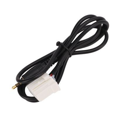 Aramox Car Aux Audio Cable, 1m Long AUX Audio Input Adapter 3.5mm Clear Sound Black Replacement for 2 3 5 6 MX5 RX8 Music Player