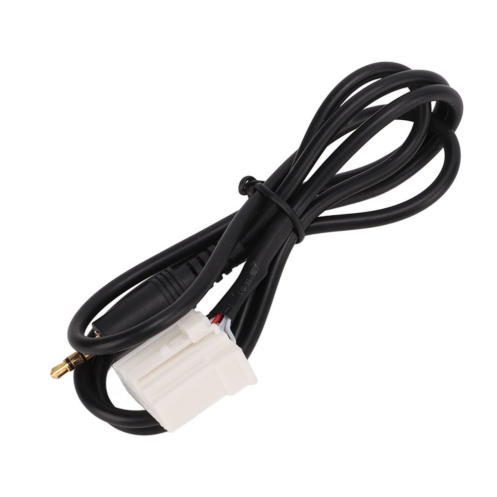 Aramox Car Aux Audio Cable, 1m Long AUX Audio Input Adapter 3.5mm Clear Sound Black Replacement for 2 3 5 6 MX5 RX8 Music Player