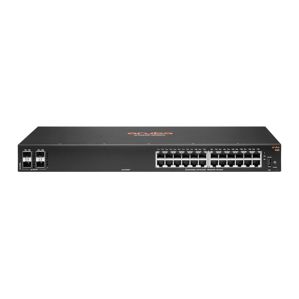 Aruba 6100 24G 4SFP+ Switch - JL678A Internal UPC no Localization/Cord (Renewed)