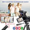 HCCH 4K Video Camera Camcorder UHD 48MP WiFi IR Night Vision Vlogging Camera with Touch Screen 18X Digital Zoom YouTube Camera with Microphone, Handheld Stabilizer, Remote, 2 Batteries view 3