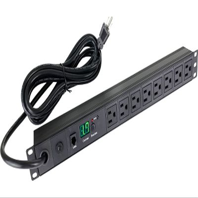 8-Port Smart Power Strip with Current Meter and Alarm Buzzer